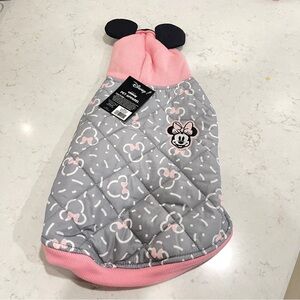 Disney Pink and Gray Minnie Mouse Dog puffer Hoodie